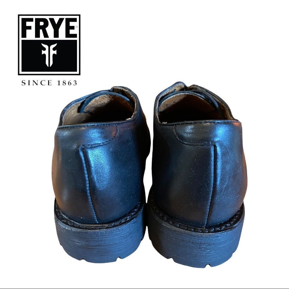 New in Box FRYE Men's "Bowery Oxford" Black Leather Shoes 7.5 7.5M - Picture 4 of 6